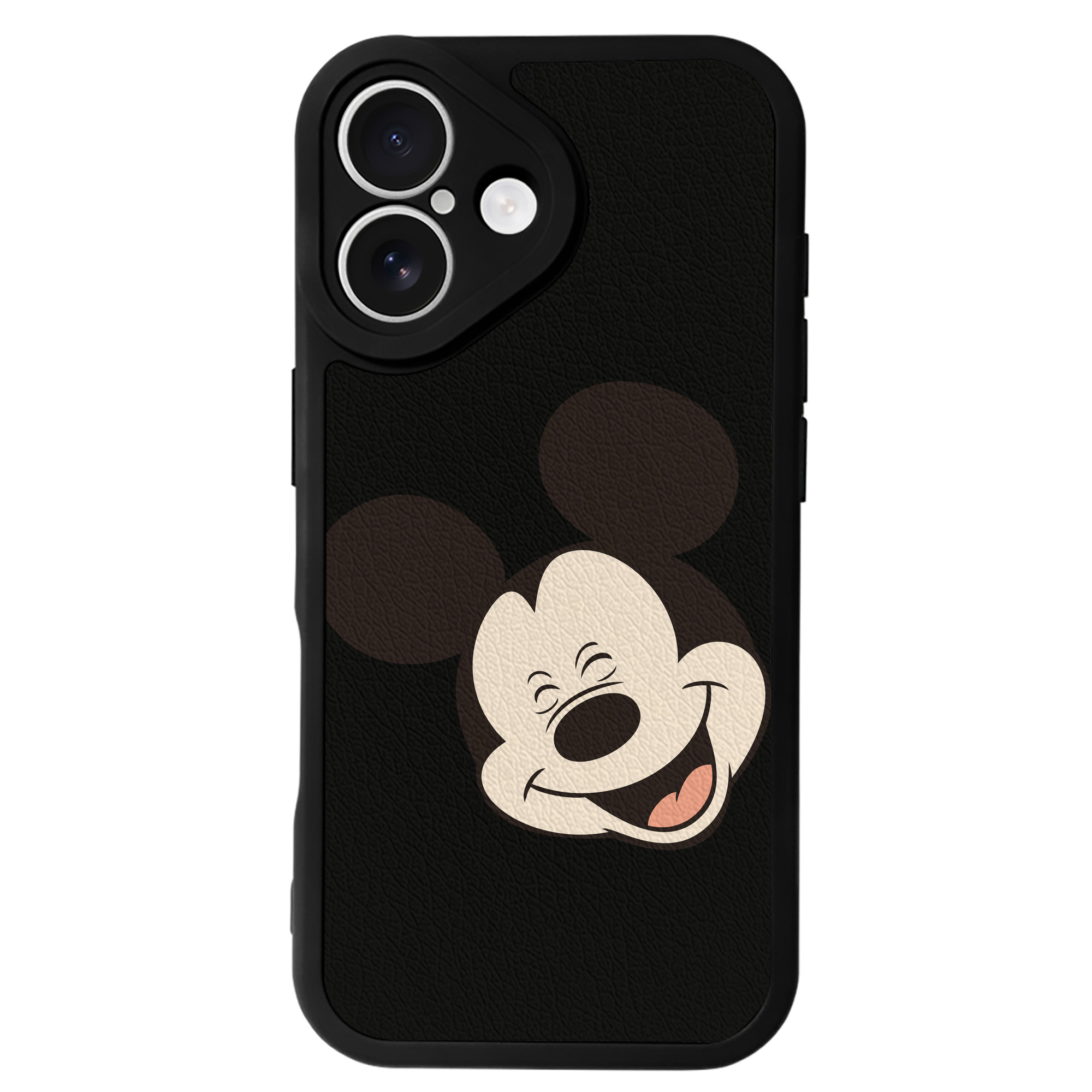 （画像用） ミッキーマウス Mickey Mouse 【iPhone 16シリーズ対応】シリコンスマホケース（レザー調） 材質：シリコン